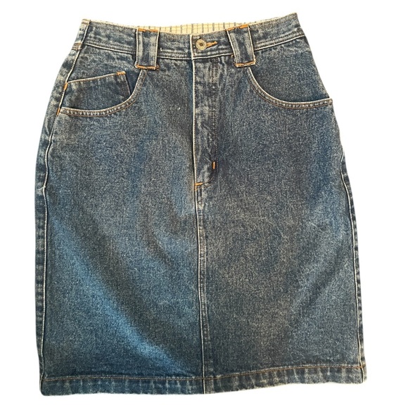 Vintage GAP Work Force Denim Skirt Y2K 90s High Waist Size 9/10 100% Cotton - Picture 4 of 6